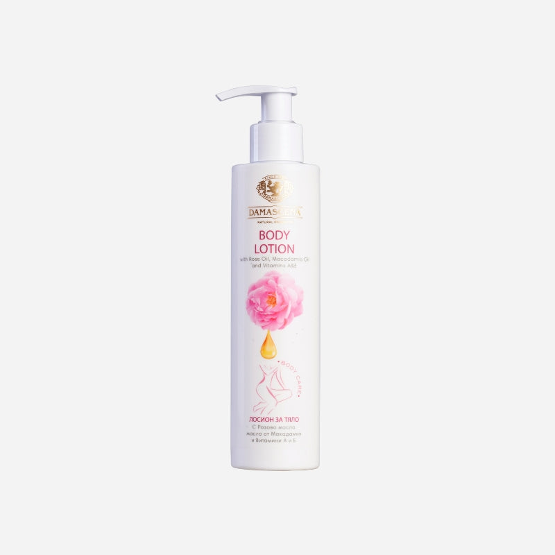 Körperlotion mit Rosenöl, Macadamianussöl und Vitamin A & E