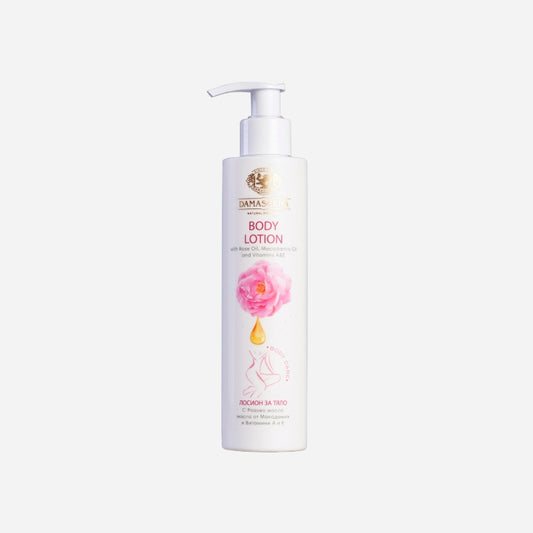 Körperlotion mit Rosenöl, Macadamianussöl und Vitamin A & E